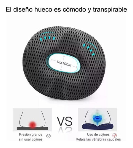 Cojin Antiescaras Picaron Ortopedico Lavable Funda - Norplat Negro