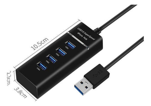 Hub Usb 3.0 4 Puertos Bocas Luz Indicadora Blanco