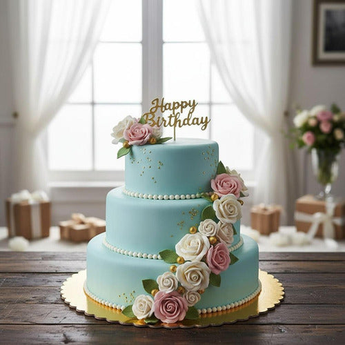 12 Bandejas Doradas Tortas Base Redonda Carton 35cm Norplat Dorado