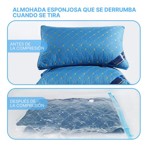 8 Bolsas Al Vacio Para Ropa Viaje Y Bomba Eléctrica Norplat Transparente