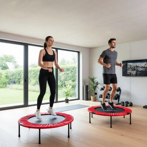 Trampolín Fitness 100cm Plegable Cama Elástica - Norplat Rojo