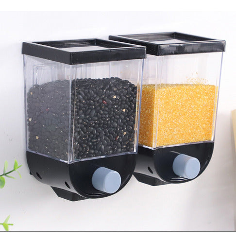 Dispensador Cereal Grano Dulce Frutos Secos Pared 1l Norplat Negro