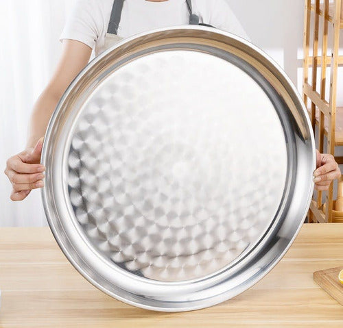 Bandeja Metalica Redonda 40cm Acero Inoxidable - Norplat