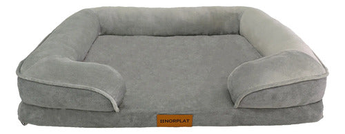 Cama Antiestres Norplat 110cm Xxl Perro Colchon Ortopédica Gris Claro Ortopédico