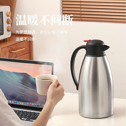 Jarra Térmica Acero Inox 2lts Conserva Caliente Frio - Cukin Plateado