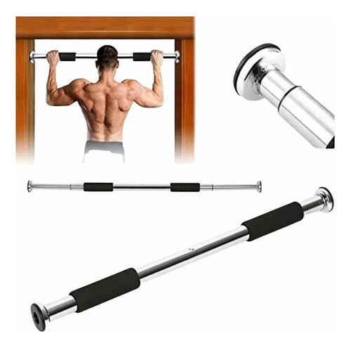 Barra De Ejercicios Ajustable Para Puerta Dominada/flexiones Plateado