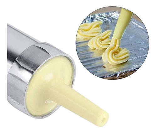 Maquina Para Hacer Galletas O Rellenar Churros Biscuit Maker Plateado