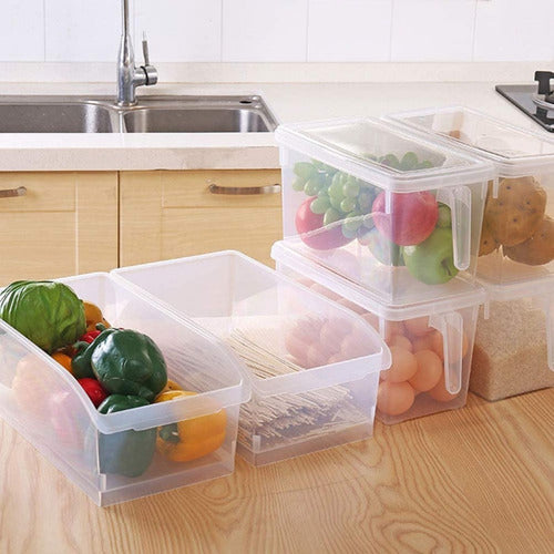 Caja Organizadora Para Refrigerador Con Tapa Y Mango - Cukin Transparente