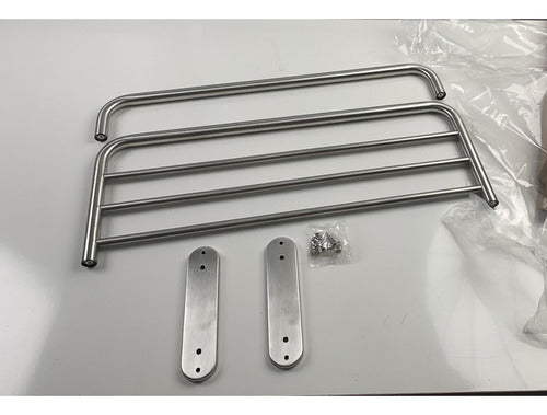 Bandeja Portatoalla Acero Inox Cepillado Toallero - Norplat Plateado