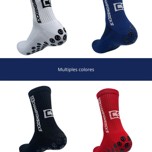 Media Deportiva Antideslizante Reforzadas Futbol Sin Ampolla Talle 37-44 - Negro