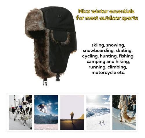 Gorro Invierno Ruso Unisex Cálido Termico Aviador - Norplat Gris Oscuro M Lisa