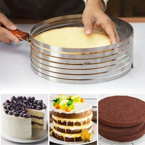 Molde Para Cortar Bizcocho Acero Inox Repostería 24 - 30 Cm Plateado