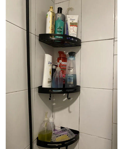 3 Organizador Para Ducha Esquinero Baño Repisa - Norplat Negro
