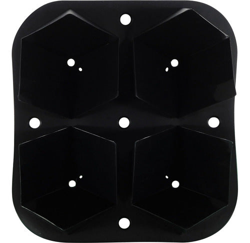 Cubetera Para 4 Cubos Perfectos De Hielo De 5cm Tapa - Cukin Negro