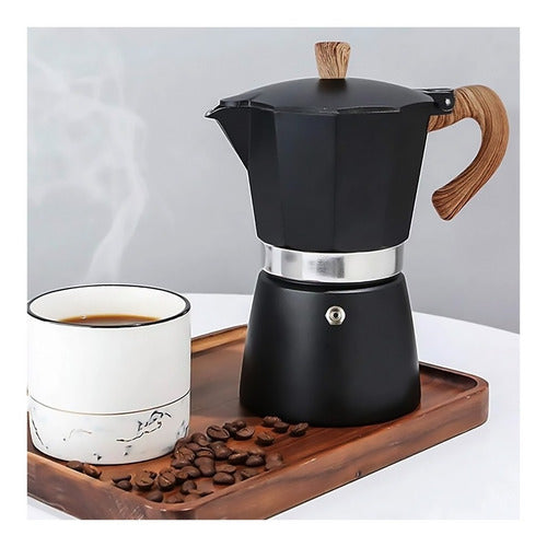 Cafetera Espresso Italiana De Diseño Premium 6 Tazas Cukin Negro