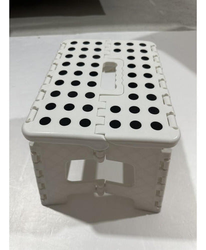 Taburete Piso Plegable Banquito Pórtatil Escala - Norplat Blanco