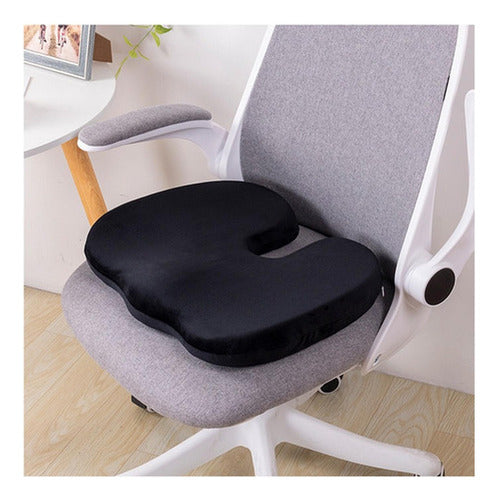 Cojin Para Silla Smart Con Memoria Lumbar Ortopedico Norplat Negro Liso