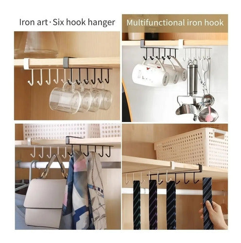 Organizador Soporte Colgador De Tazas Utensilios De Cocina Blanco