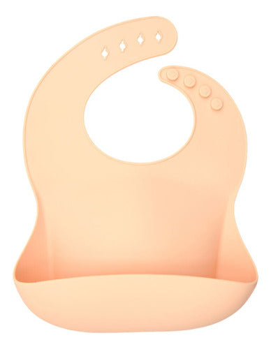 Babero De Silicona Sin Bpa Premium Resistente Agua - Norplat Beige Beige Talla Unica