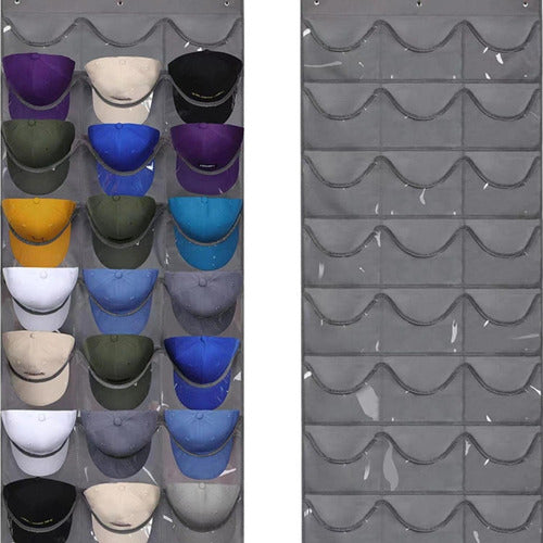 Organizador Gorras Gorros Jockey Detrás De Puerta - Norplat Gris