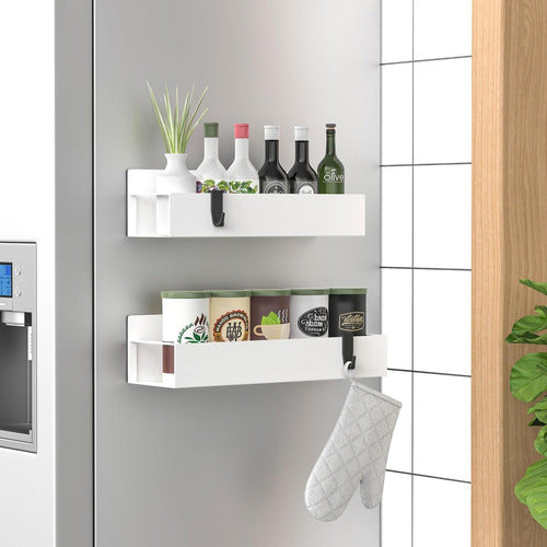 2 Estante Organizador Magnético Cocina Multiuso - Norplat Blanco