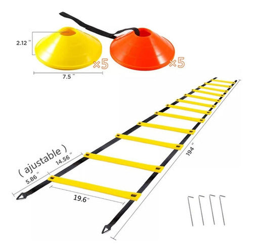 Escalera Coordinacion Deportiva Kit De Entrenamiento Norplat Amarillo