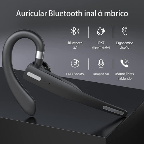 Manos Libres Audifono Inalambrico Bluetooth P/ Auto Norplat Negro