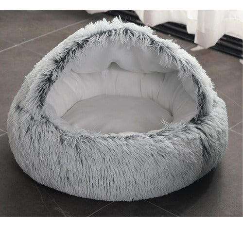 Casa Cama Plush Nido Mascota Perro Gatos 40cm - Norplat Gris Claro Nido