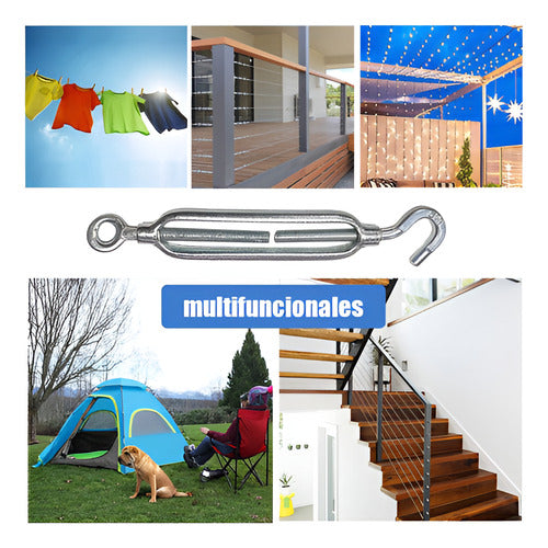 20 Tensor Ojo Gancho Galvanizado M6 Hasta 50kg - Norplat