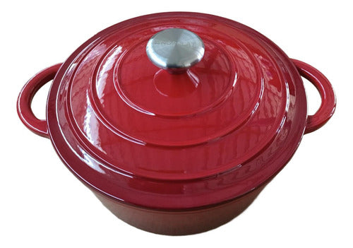 Olla De Hierro Fundido Esmaltada 24 Cm 3.5 Lts - Norplat Rojo