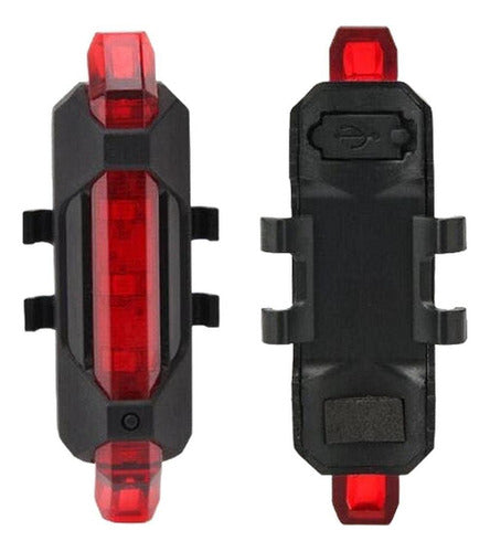 Pack 10 Luces Led Recargables Para Bicicleta - Norplat Negro Rojo