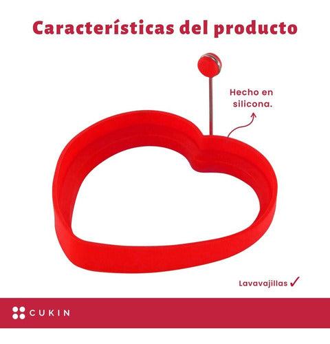 Molde De Corazon Para Huevo - Cukin Rojo