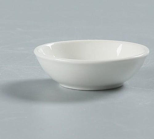24 Pocillos Norplat De Cerámica - Salsa Soya Pebre 7.5x2.2cm Blanco