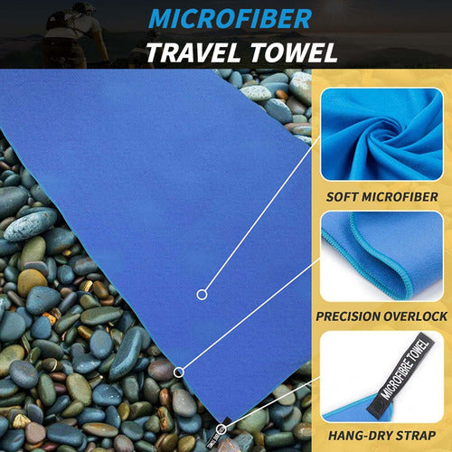 Toalla Microfibra Secado Rapido Toallon Microfibra Xl 175x75 Azul