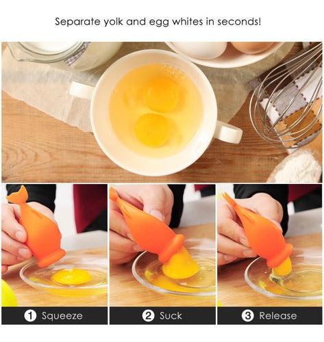 Separador De Yema Y Clara Huevo Silicona Forma Pez - Norplat Naranja