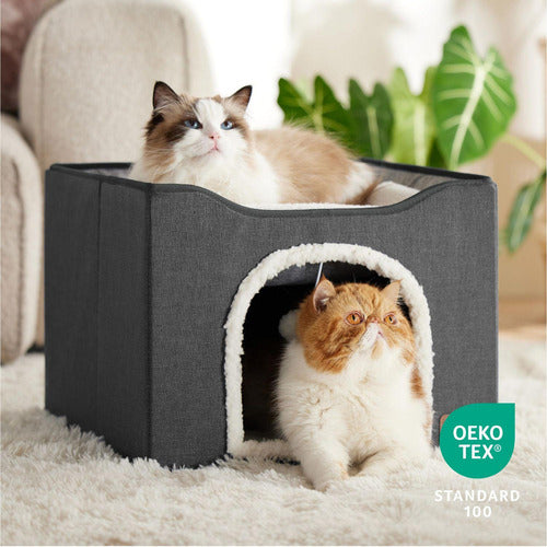Cama Para Gatos Casa Plegable Gatos Perros Pequeños Norplat Gris Oscuro