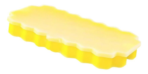 Molde De Silicona Para 37 Mini Cubos De Hielo Panel De Abeja Amarillo