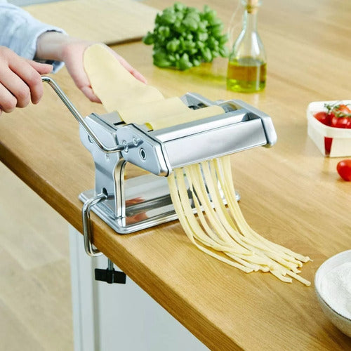 Maquina Para Hacer Pasta + Spaggetti + Cintas 3 En 1 Plateado
