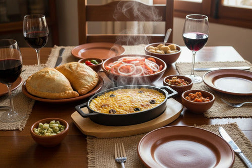 Sartén Cacerola Norplat Hierro Fundido Ovalado + Base Madera Negro