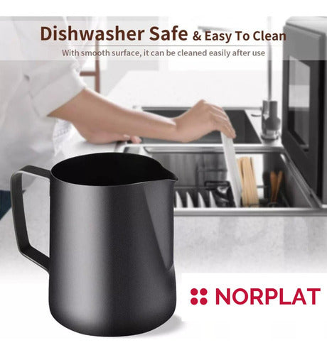 Jarro Lechero Jarra Espuma De Leche Jarra Texturizar 600ml Plateado