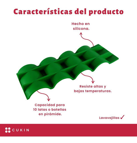 Tapete De Silicona Para Organizar Latas - Cukin Verde