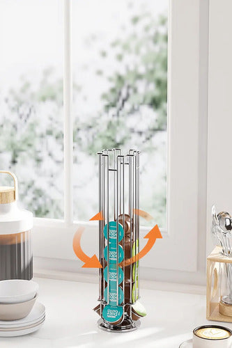Porta Cápsula Para 32 Dolce Gusto Giratorio 360° - Norplat Plateado
