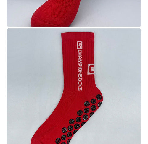 Media Deportiva Antideslizante Reforzadas Futbol Sin Ampolla Talle 37-44 - Negro