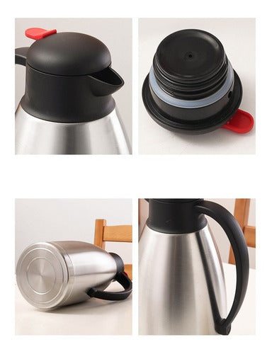 Jarra Térmica Acero Inox 2lts Conserva Caliente Frio - Cukin Plateado