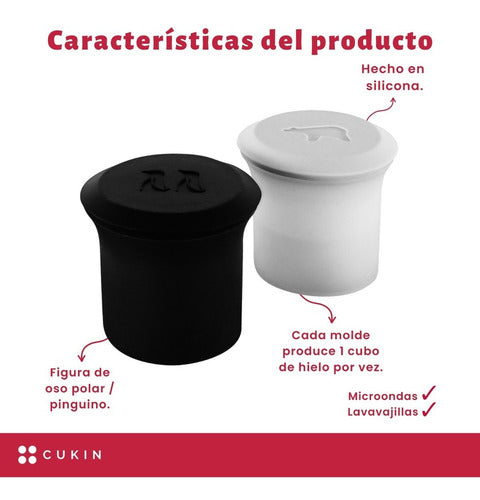 Molde De Silicona Para Oso Polar Y Pingüino De Hielo - Cukin Blanco