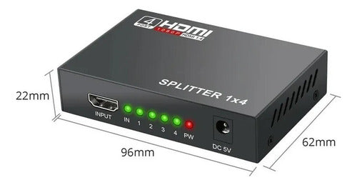 Splitter Hdmi Multiplicador 1x4 4 Salidas 1080p Hdtv Norplat