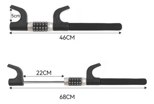 Traba Volante Auto Con Clave Bloqueo Antirrobo - Norplat