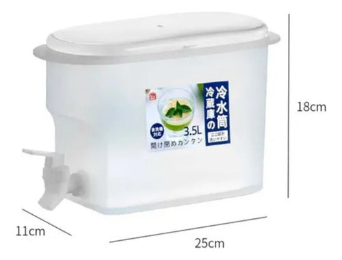 Jarra Dispensador Limonada Bebida Agua Nevera Grifo 3500 Ml Blanco