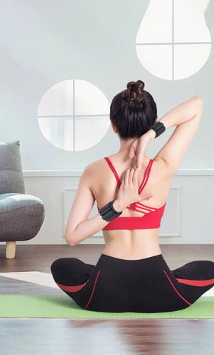 2 Muñequeras Pulsera Silicona Con Peso 450g C/u - Norplat Negro