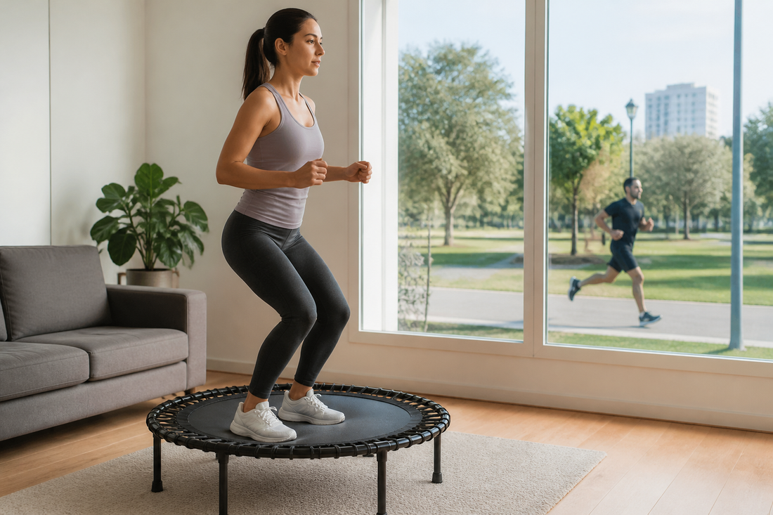 Comparación entre entrenar en trampolín fitness dentro de casa y correr al aire libre